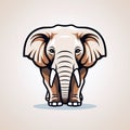 logo emblem symbol icon with elephant on white background