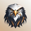 logo emblem symbol icon with head of a bird eagle hawk falcon on a white background