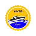 Logo emblem yacht travel design