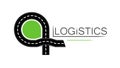 Logo or emlem of a logistics company or road service. road construction. Shipping. Transport interchange.