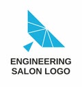 Logo Engineering Salon. Stylized old bird flying machine Royalty Free Stock Photo