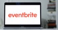 Logo of Eventbrite displayed on the screen of a laptop Royalty Free Stock Photo