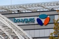Logo on the facade of the technopole building of Bouygues Telecom, VÃÂ©lizy-Villacoublay, France