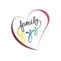 Logo family happy optimistic people in a heart shape icon vector Royalty Free Stock Photo