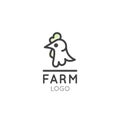 Logo of Farm Symbol, Country Concept, Chicken Emblem, Domestic Han, Pet or Animal