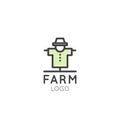 Logo of Farm Symbol, Country Concept, Scarecrow Man, Bogey Image Royalty Free Stock Photo