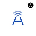 Letter A WiFi Wave Logo Vector