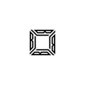 Squared letters BJ Pattern logo design vector