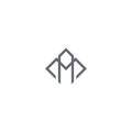 Elegant squared letters MA AM Monogram logo design vector
