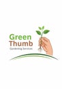 Logo features a hand holding a seedling with roots, symbolizing Royalty Free Stock Photo