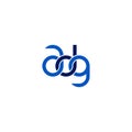 Linked Letters ADG monogram logo design Royalty Free Stock Photo