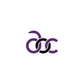 Linked Letters AOC monogram logo design Royalty Free Stock Photo