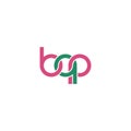 Linked Letters BQP monogram logo design Royalty Free Stock Photo