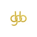 Linked Letters GBB monogram logo design Royalty Free Stock Photo