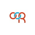 Linked Letters OOR monogram logo design Royalty Free Stock Photo