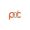 Linked Letters PDC monogram logo design Royalty Free Stock Photo
