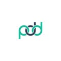 Linked Letters PDD monogram logo design Royalty Free Stock Photo