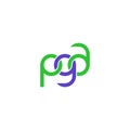 Linked Letters PGA monogram logo design