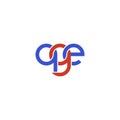 Linked Letters QGE monogram logo design Royalty Free Stock Photo