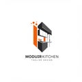 Logo features a stylized kitchen design with angular elements. The geometric layout Royalty Free Stock Photo