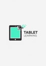 Logo featuring a black tablet icon with a turquoise screen. A Royalty Free Stock Photo