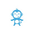 Logo of a Cute and Smiling Monkey looking Friendly and Happy