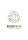 A green recycling symbol intertwined with a leaf graphic, representing Royalty Free Stock Photo