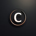 Minimalistic Logo Design For Marketing Agency: C In Gold Circle