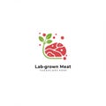 Logo featuring a stylized piece of meat with green leaves sprouting from it, combining Royalty Free Stock Photo