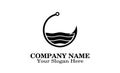 Fish hook logo design Royalty Free Stock Photo