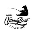 Logo Fishing Bear Royalty Free Stock Photo