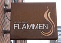 The logo of the Flammen building in Aarhus