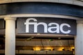 Logo of FNAC on their main store for Bordeaux. Royalty Free Stock Photo