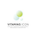 Logo of food supplements, ingredients and vitamins and elements for bio package labels, natural healthy products design for health