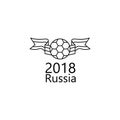 logo of the Football World Cup Russia icon. Element of soccer world cup 2018 for mobile concept and web apps. Thin line logo of th