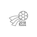 logo of the Football World Cup Russia icon. Element of soccer world cup 2018 for mobile concept and web apps. Thin line logo of th