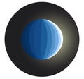 logo in the form of a dark blue sphere on a dark background Royalty Free Stock Photo