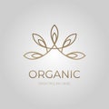 Logo in the form of a flower, natural motifs. An environmental-themed template, a branding element.