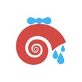 Logo in the form of a snail, a spiral, a water tap