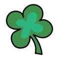 Logo of four-leafed clover. A symbol of good luck. Vector illustration.