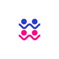 Logo of four people forming two waves