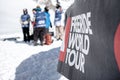 Logo at the Freeride World Tour 2021 Step 2 at Ordino Alcalis in Andorra in the winter of 2021