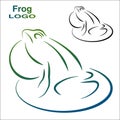 Logo of the frog. Color and Black and white version.