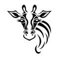 The logo of the giraffe is painted in black. Silhouette animal giraffe