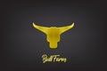 Logo gold bull head vector image Royalty Free Stock Photo