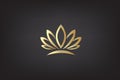 Gold lotus logo vector image Royalty Free Stock Photo