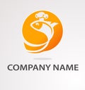 Logo with golden fish Royalty Free Stock Photo