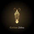 Logo golden head of a zebra.