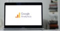 Logo of Google Analytics, a web analytics service on a computer screen