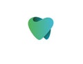 Logo gradient symbol tooth green heart dentistry